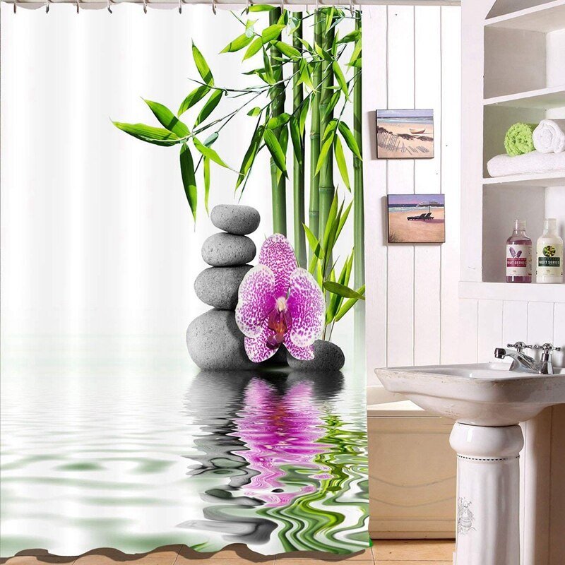 Zen Shower Curtain Waterproof Cloth