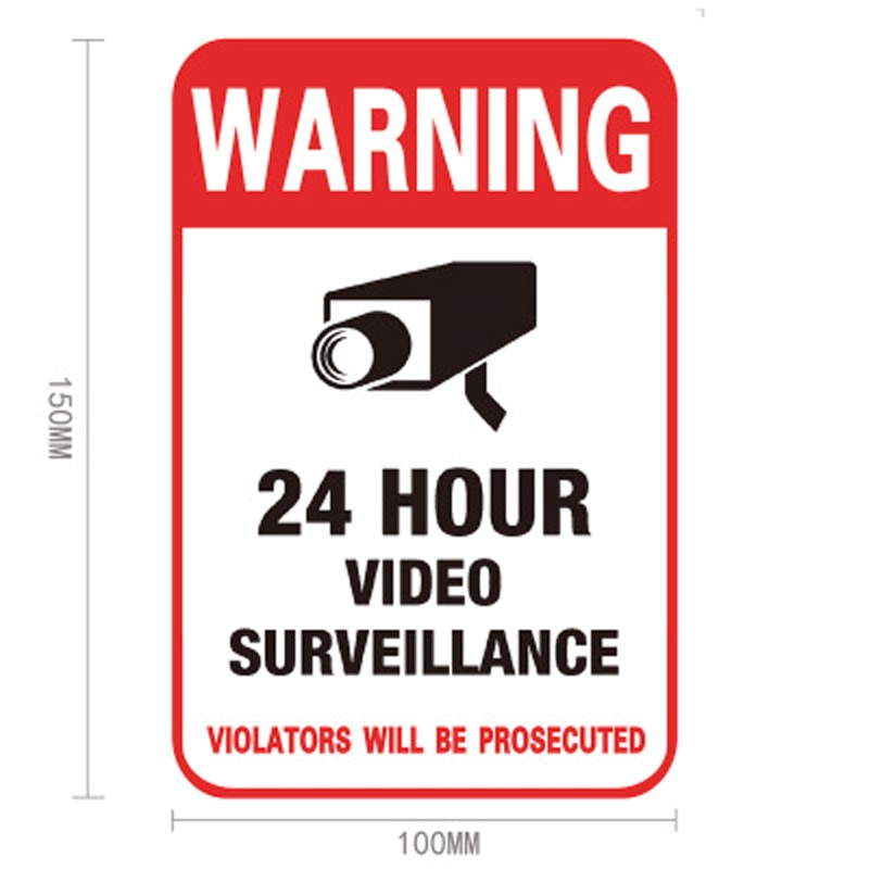 CCTV Stickers Security Warning (10pcs)