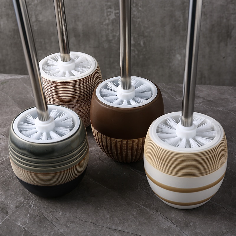 Ceramic Toilet Brush Holder with Brush Set