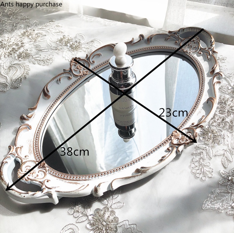 Mirrored Serving Tray Metal Material