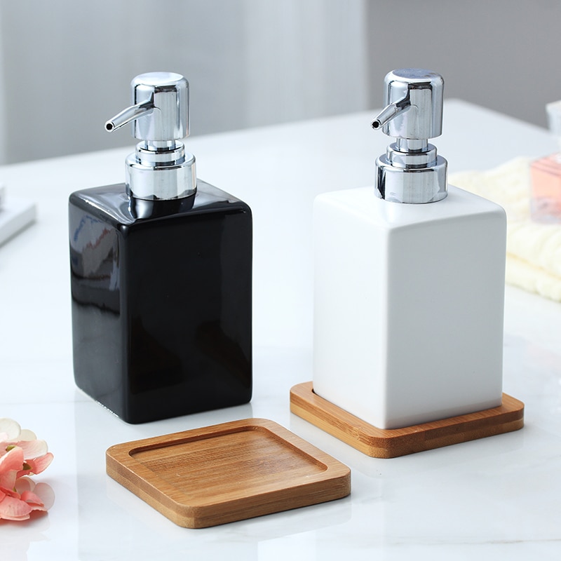 Ceramic Soap Dispenser with Tray