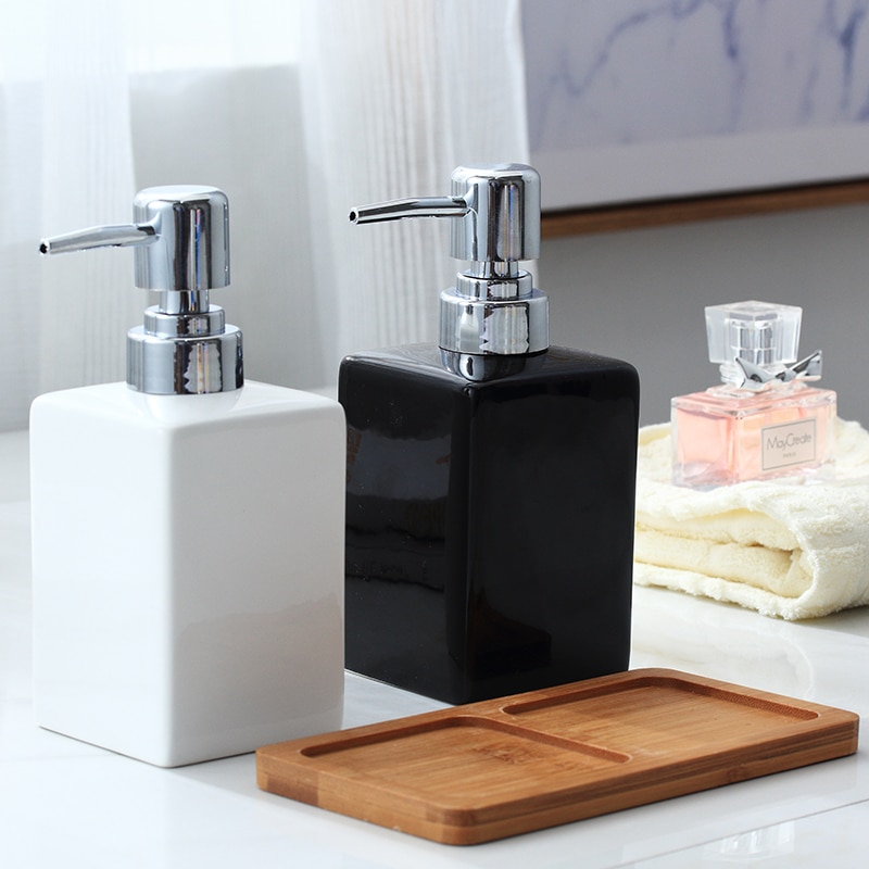 Ceramic Soap Dispenser with Tray