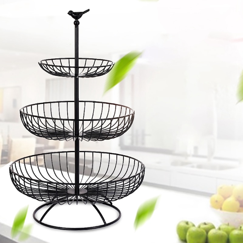 3 Tier Fruit Basket Metal Stand