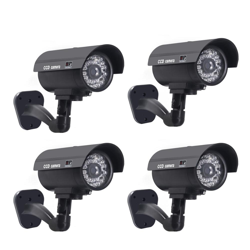 Fake CCTV Cameras with LED Light (4pcs)