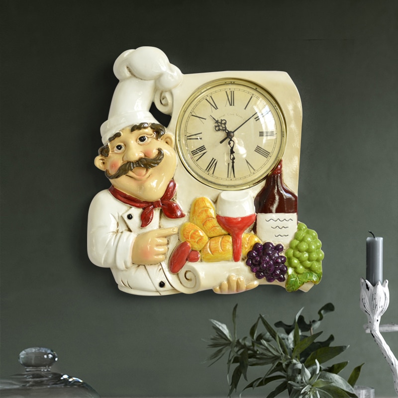 Vintage Wall Clock Chef Design