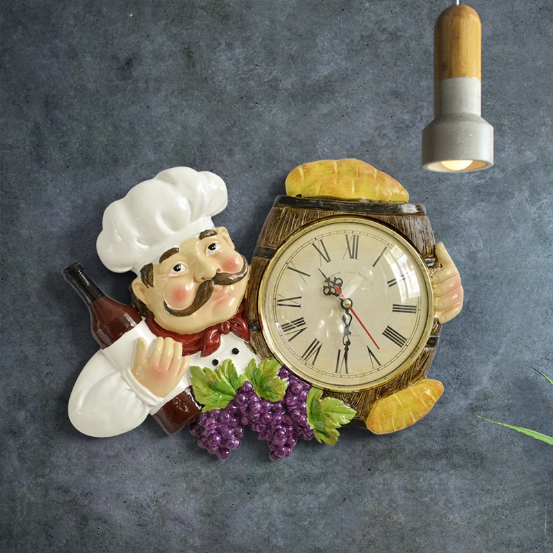 Vintage Wall Clock Chef Design