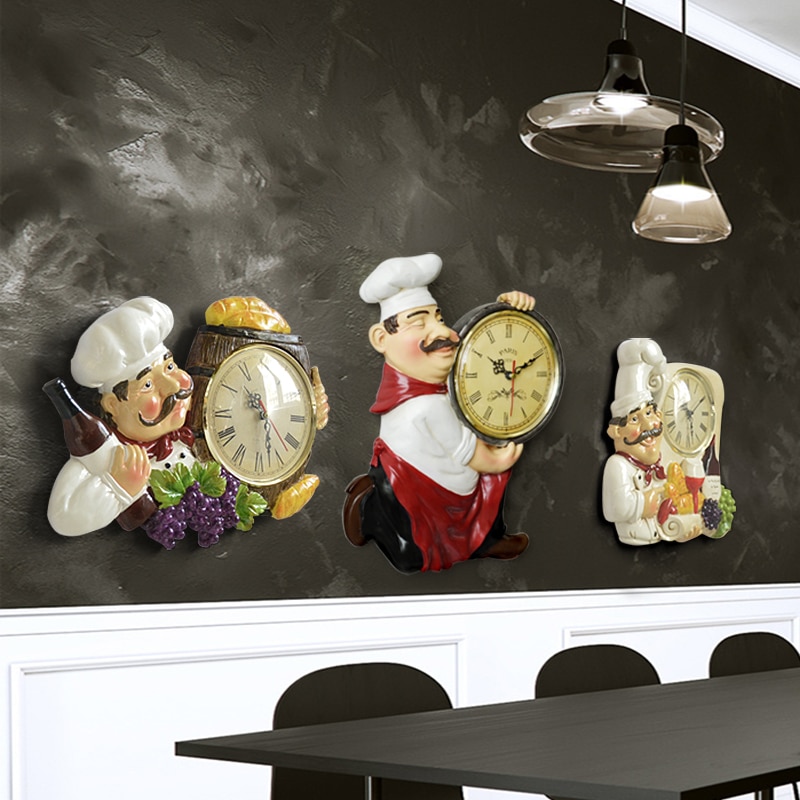 Vintage Wall Clock Chef Design