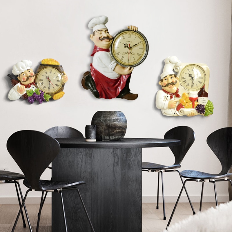 Vintage Wall Clock Chef Design