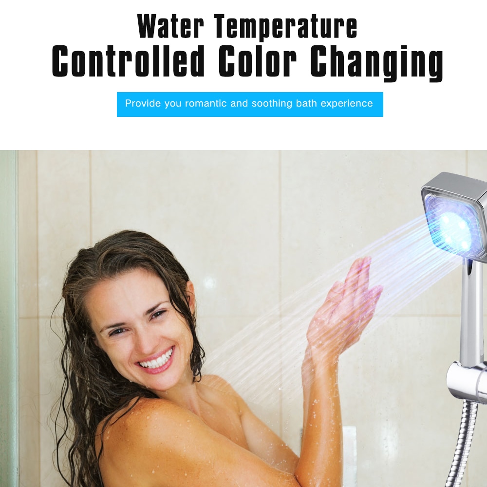 Shower Head with Lights Three Colors