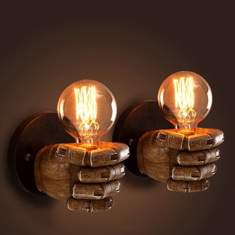 Wall Lamp Resin Fist Decoration Lights