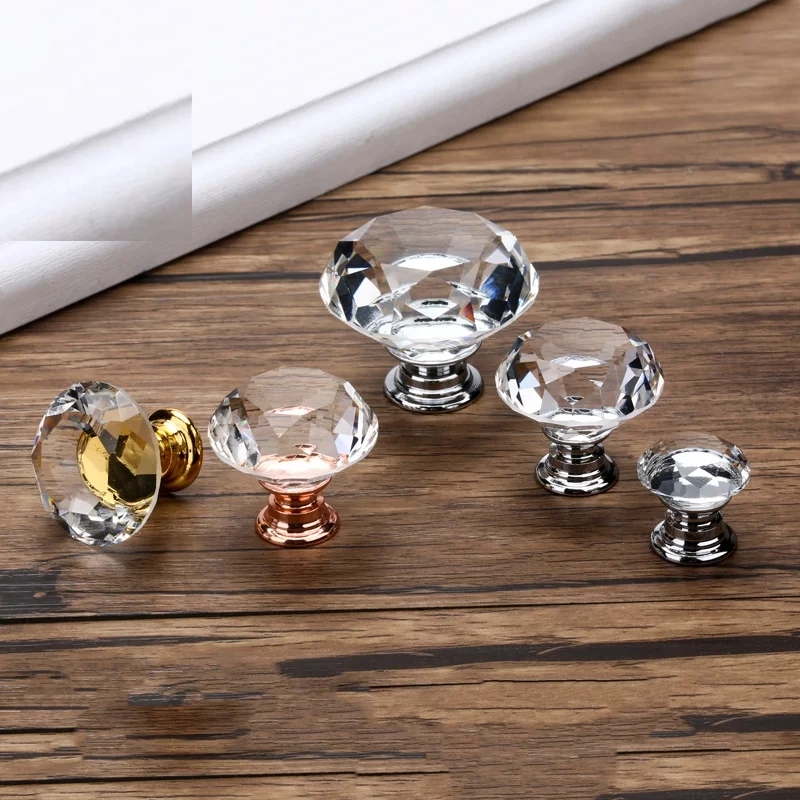 Cabinet Knobs Crystal Glass Shape