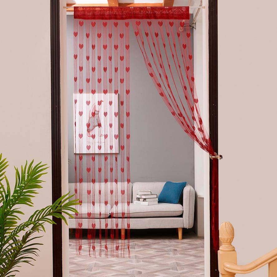 Living Room Curtains Modern Heart Tulle