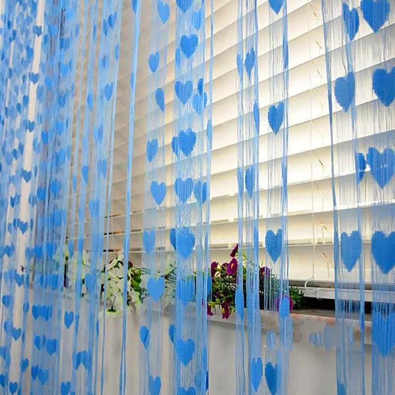 Living Room Curtains Modern Heart Tulle