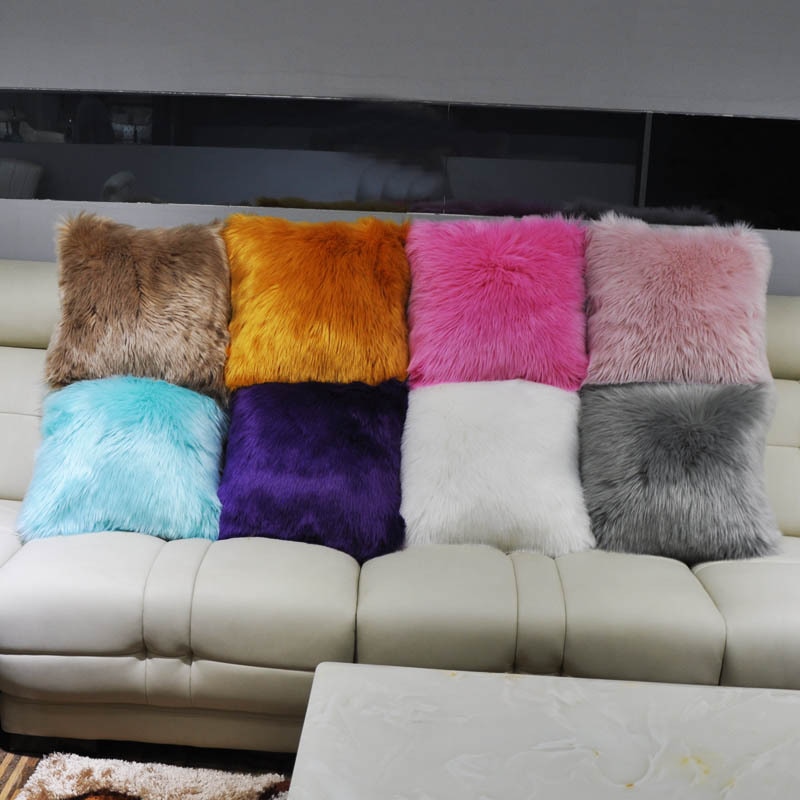 Decorative Pillow Covers Fur Case