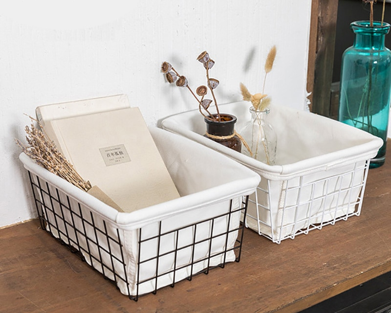 Wire Storage Basket Metal Tray