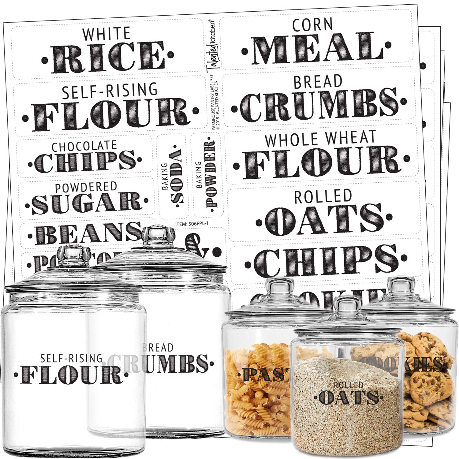 Transparent Self Adhesive Kitchen Jar Labels