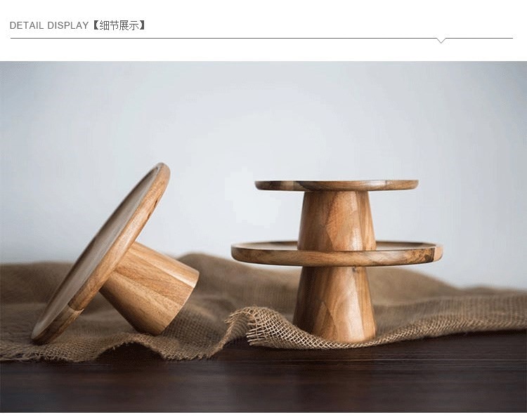 Natural 1 Tier Wooden Cake Stand