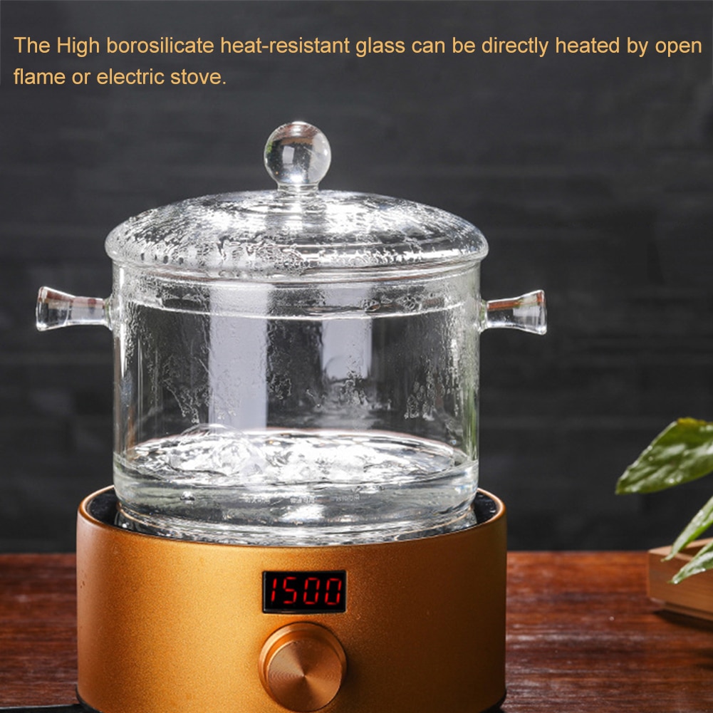 1300ml High Borosilicate Clear Glass Pot