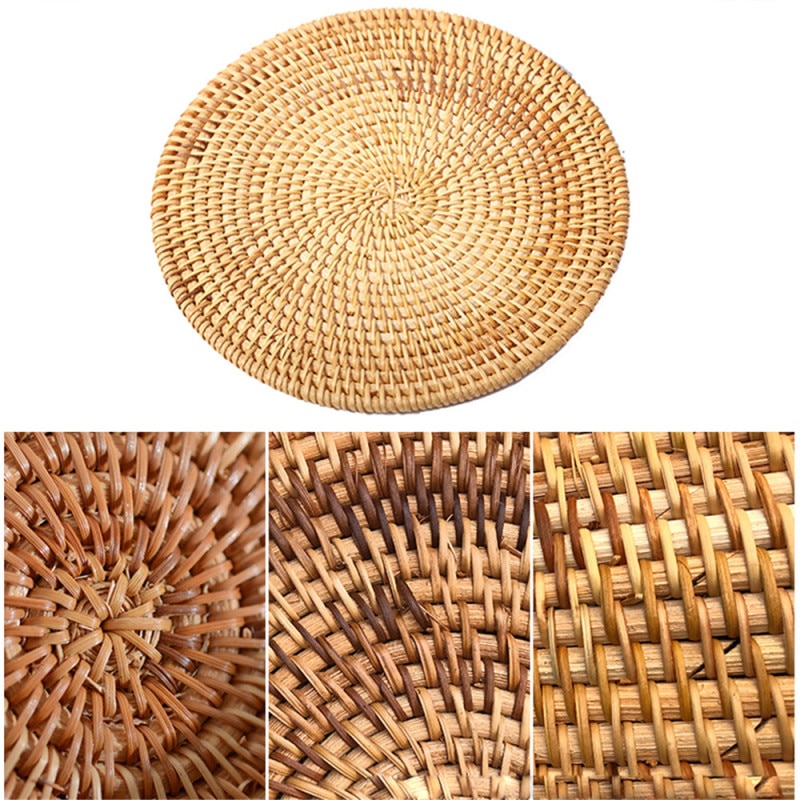 Round Rattan Placemat Table Decoration