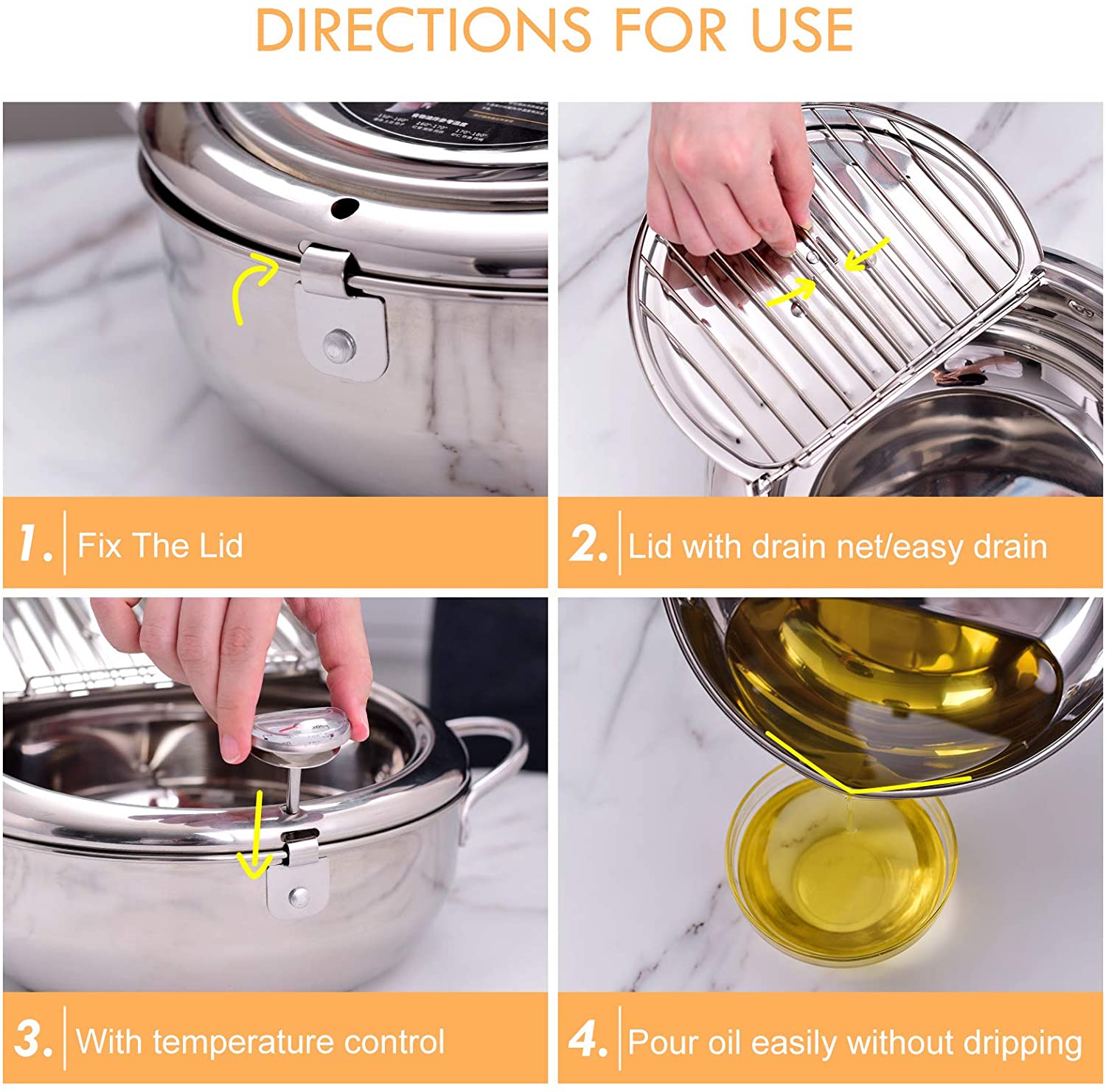 Deep Frying Pot with Thermometer