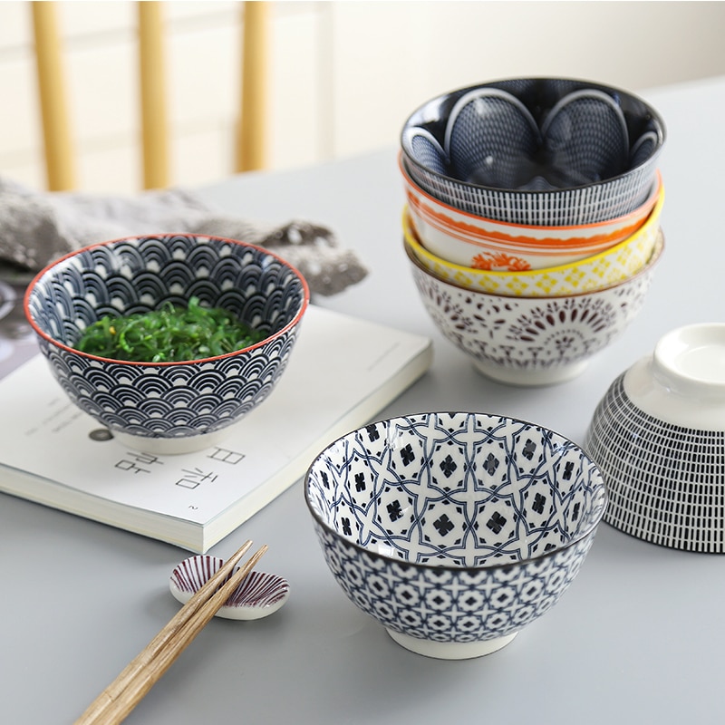 Ceramic Rice Bowl Set (4 Pcs)