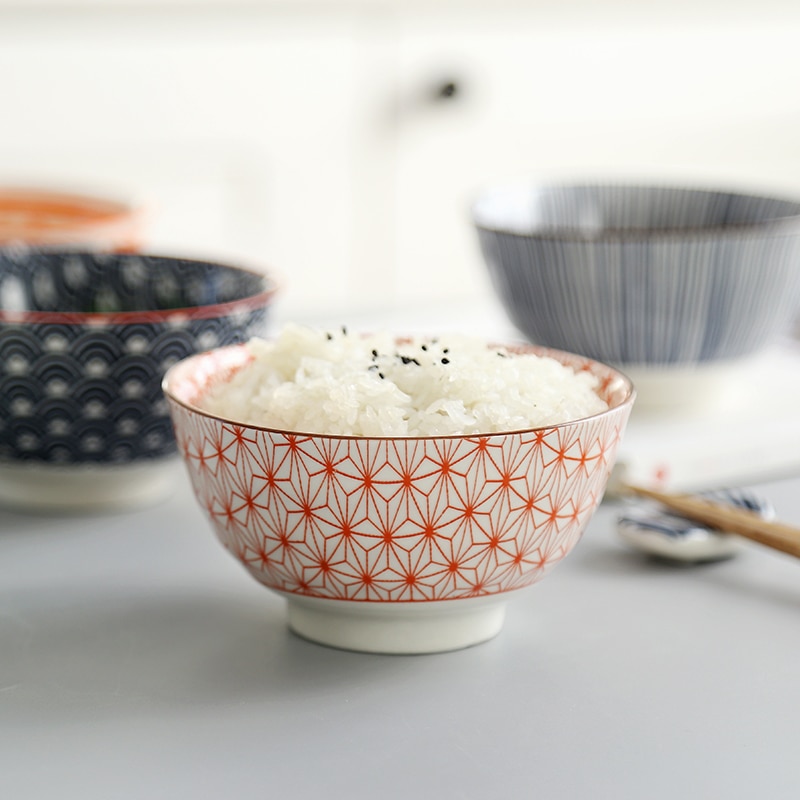 Ceramic Rice Bowl Set (4 Pcs)