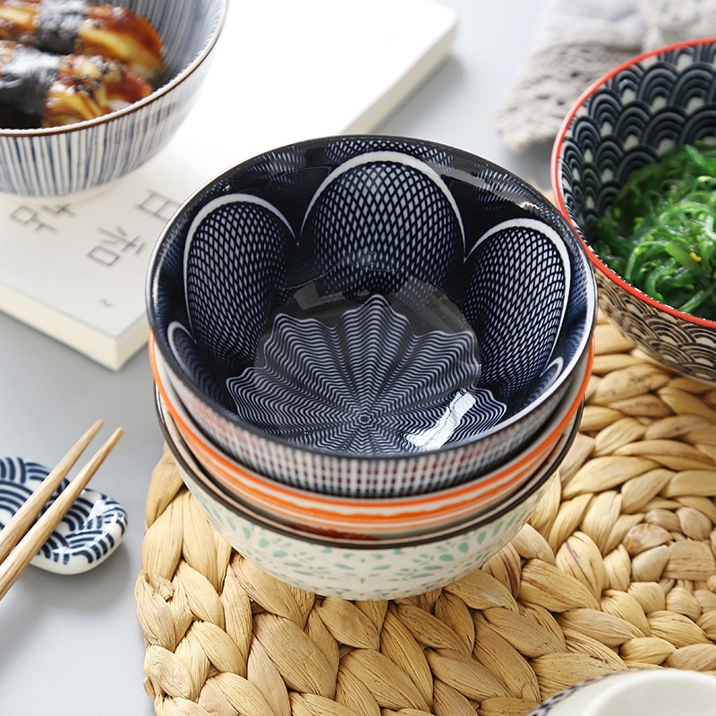 Ceramic Rice Bowl Set (4 Pcs)