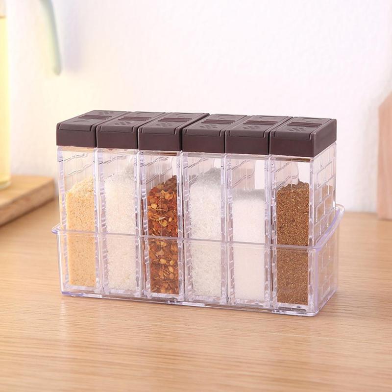 Spice Containers Set with Tray (6Pcs)