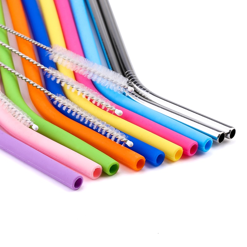 Rubber Straws with Storage Bag (4pcs)