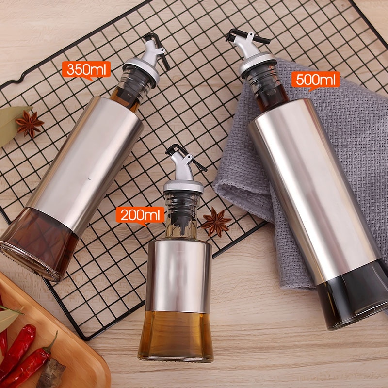 Glass Condiment Bottle Dispenser