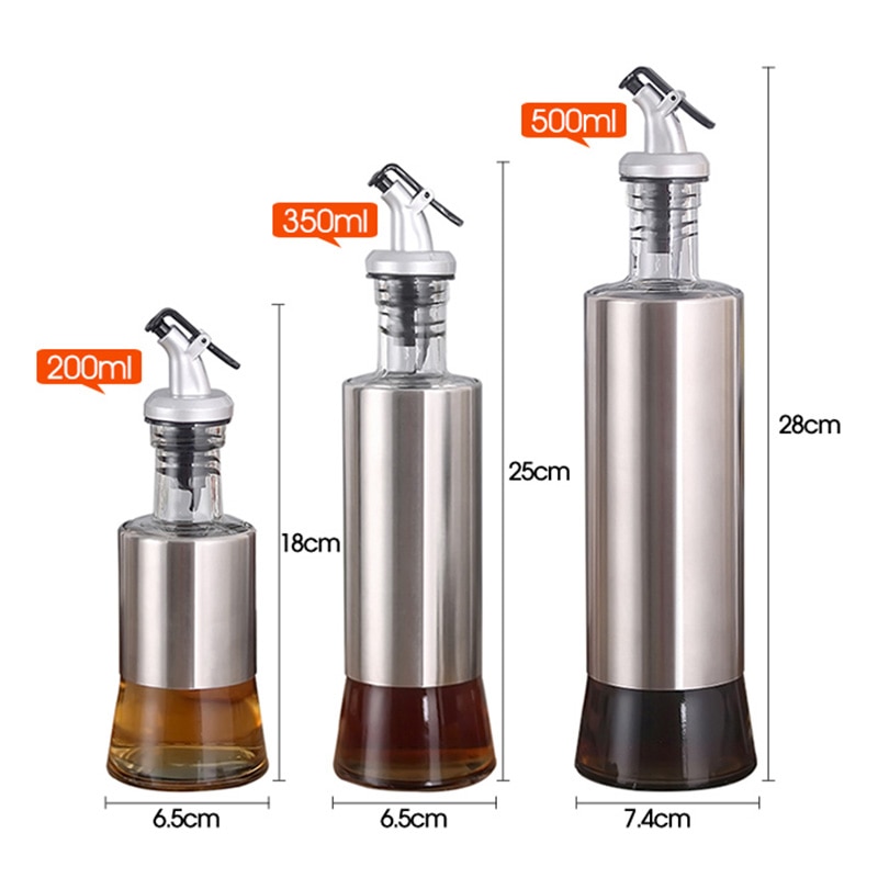 Glass Condiment Bottle Dispenser