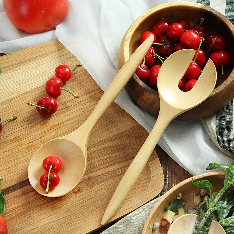 Salad Tossers Wooden Utensils (2pcs)