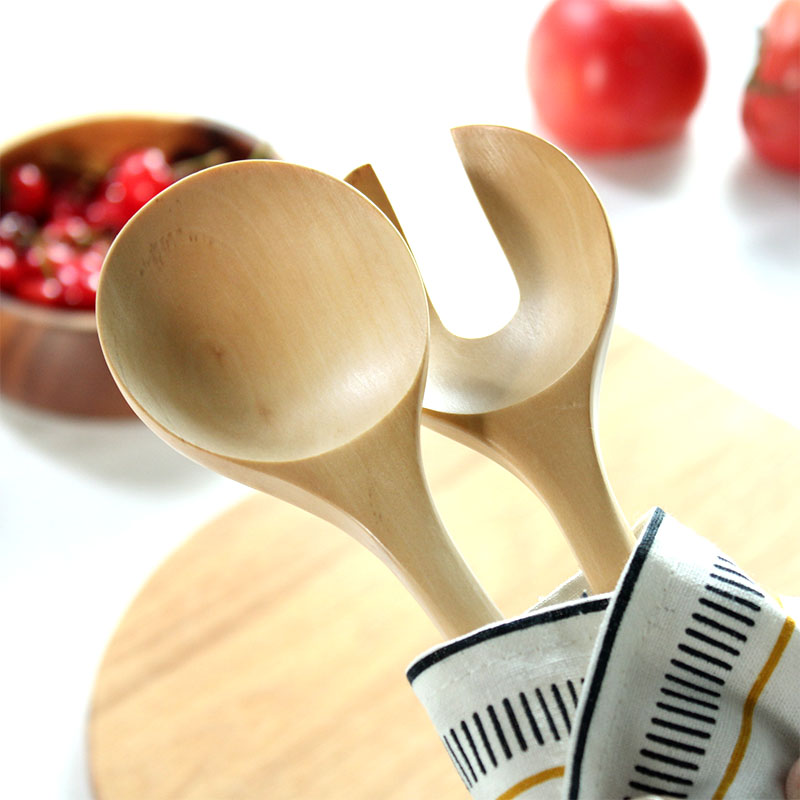 Salad Tossers Wooden Utensils (2pcs)