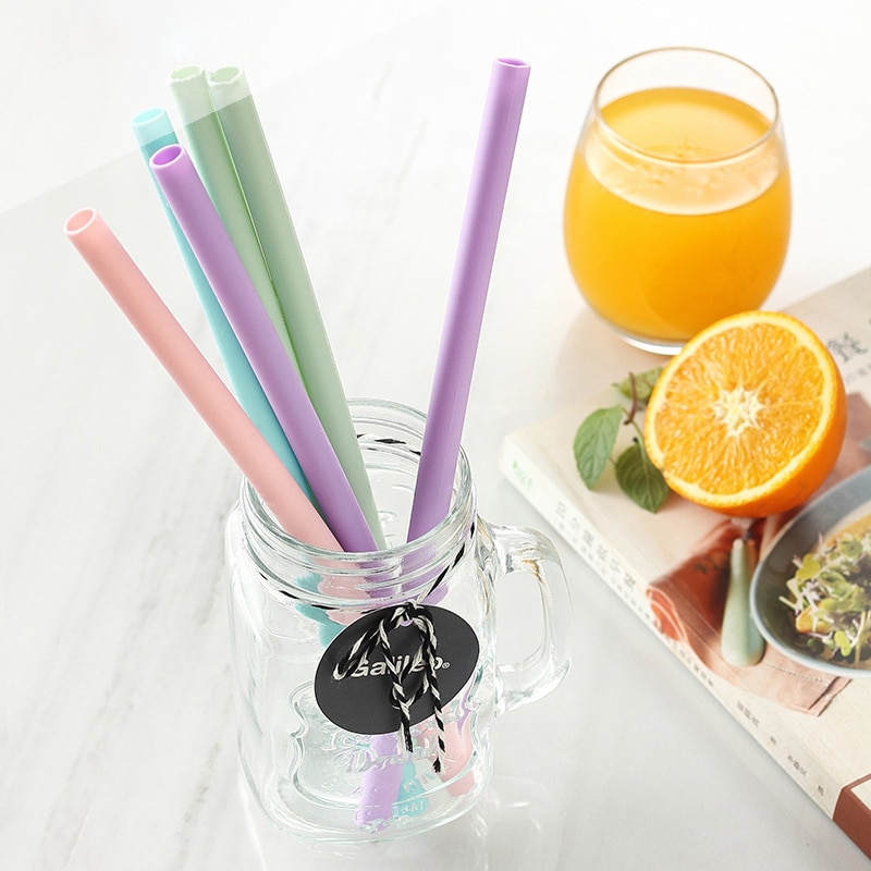 Reusable Silicone Straws Set (5 Pcs)