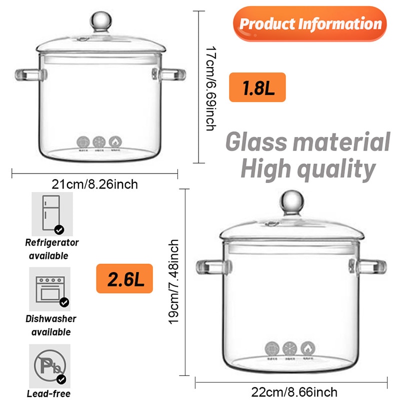Transparent Cooking Pot Glass Cooker