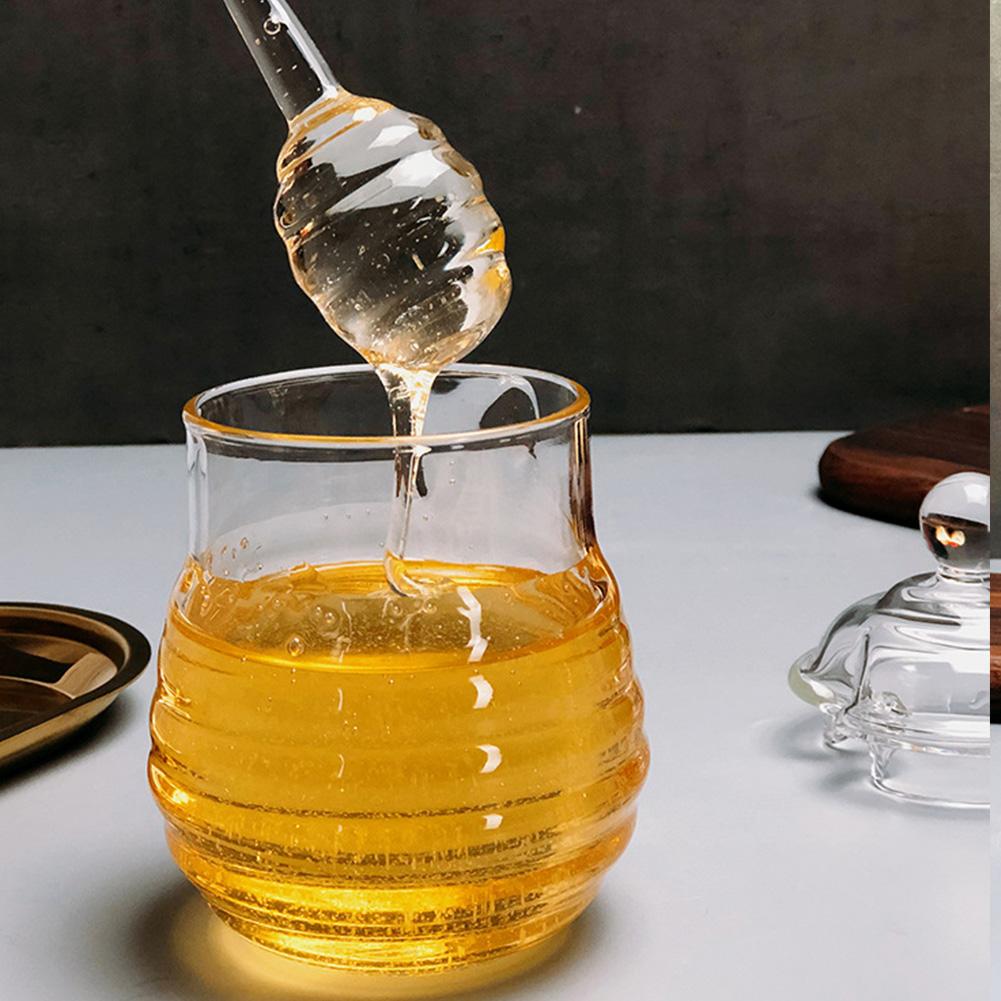 Glass Honey Jar with Glass Honey Dipper