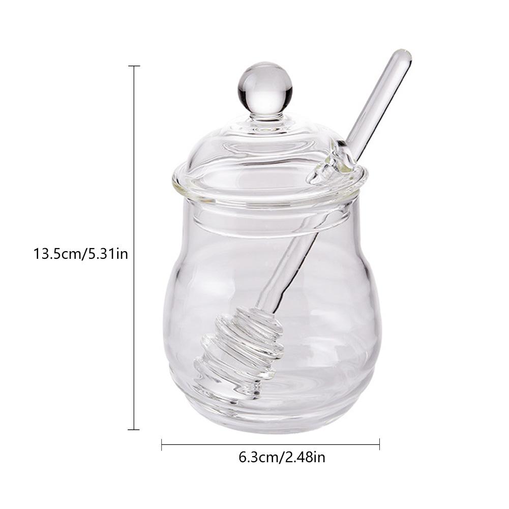 Glass Honey Jar with Glass Honey Dipper