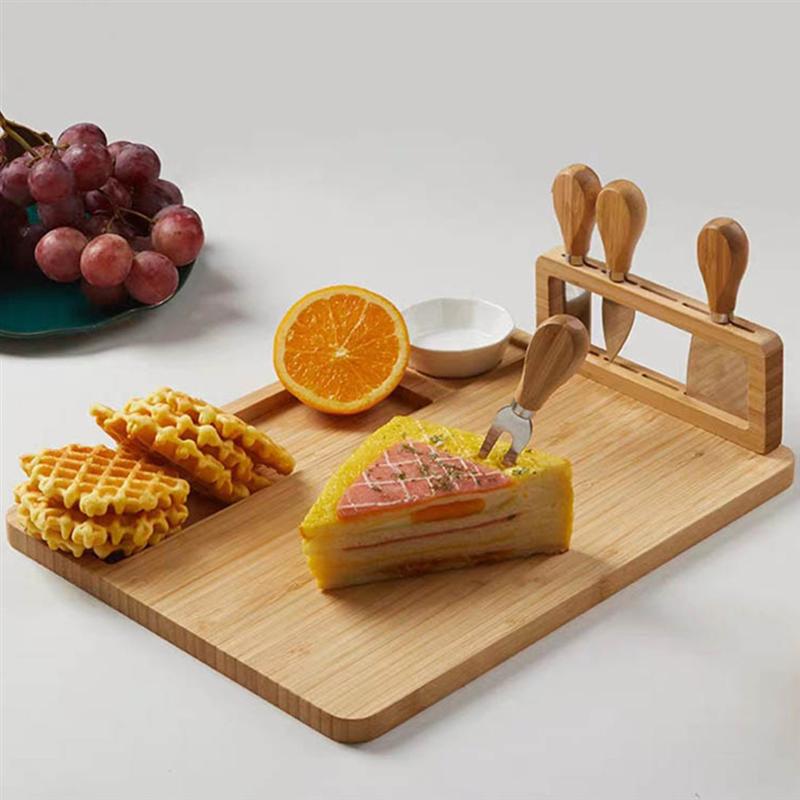 Wood Cheese Board Knife Cutlery Set