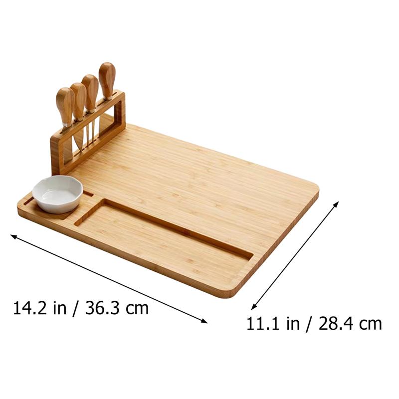 Wood Cheese Board Knife Cutlery Set