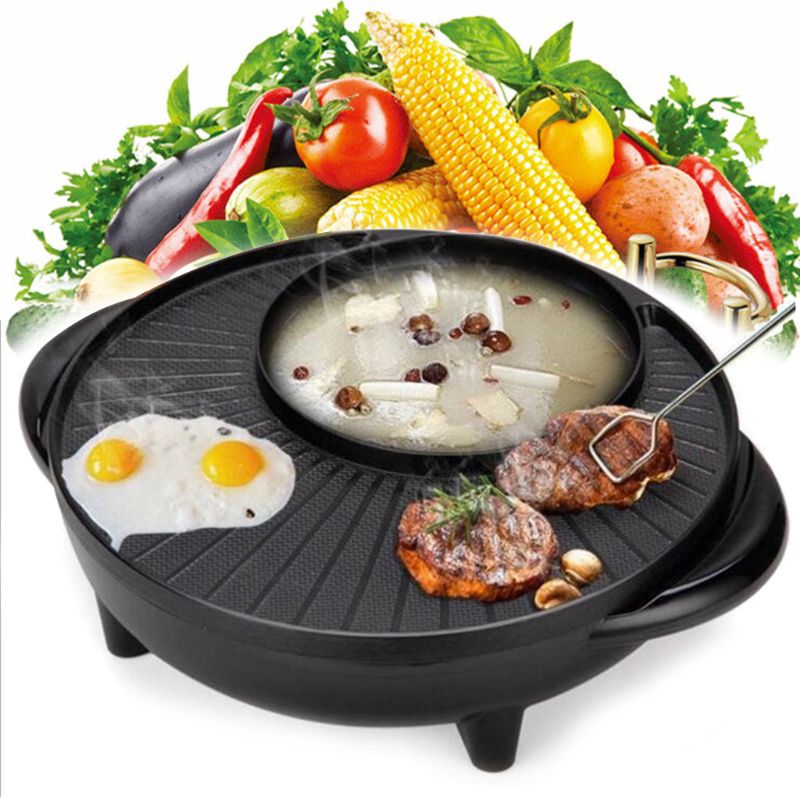 2 in 1 Hot Pot and Grill Electric Cooker