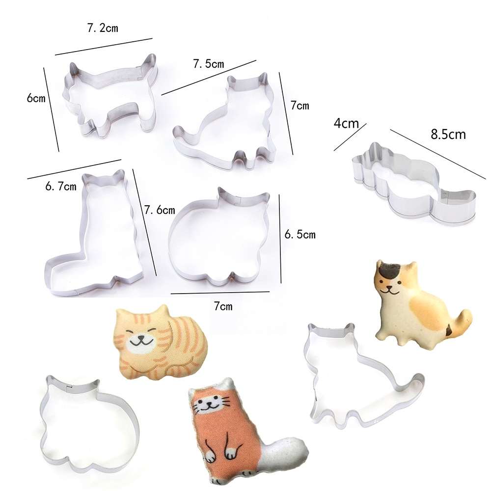 Cat Cookie Cutters 5-Piece Set