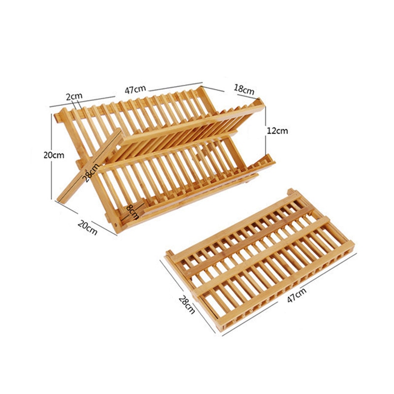 Bamboo Drying Rack Foldable Organizer