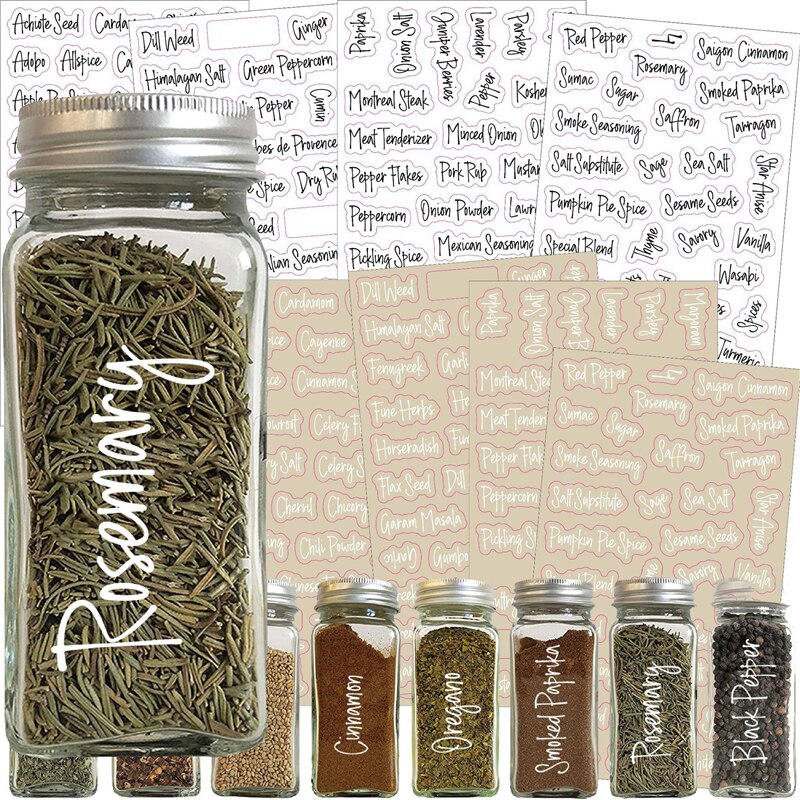 Spice Bottle Labels (274 pcs, 8 Sheets)