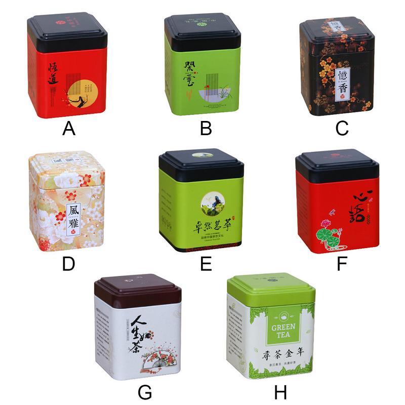 Tea Caddy Tin Mini Storage Container