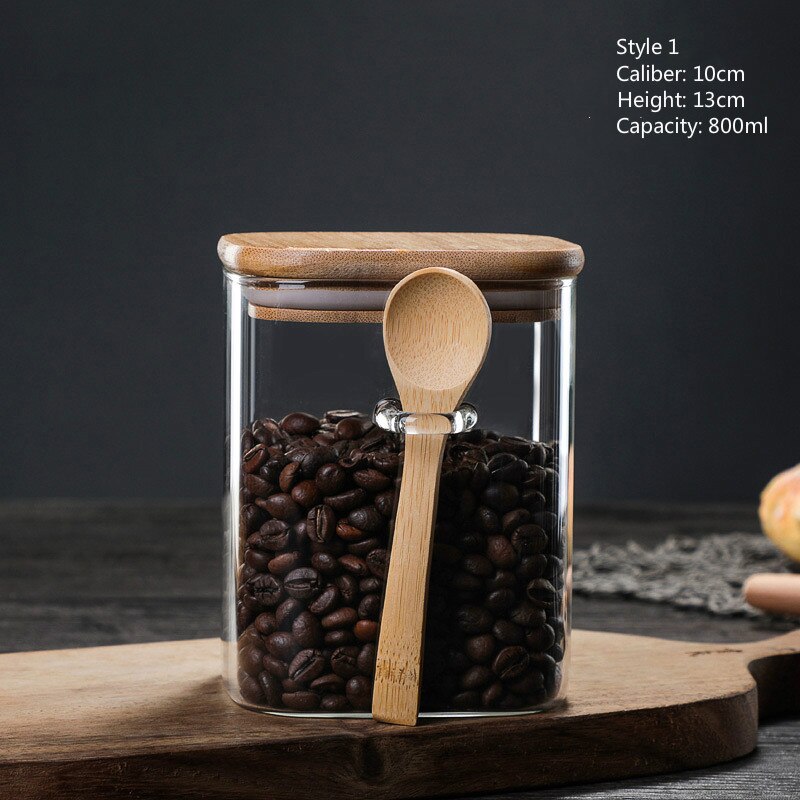 Glass Kitchen Jar with Spoon