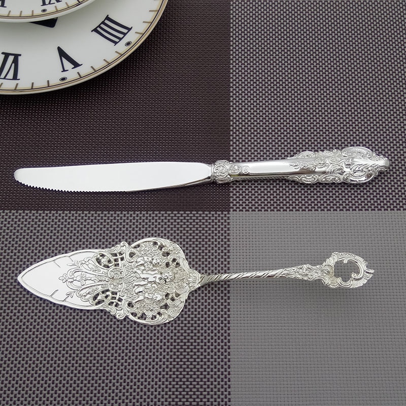 Silver Cake Knife and Server
