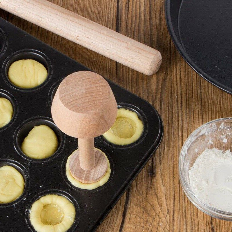 Tart Tamper Double-Sided Wooden Tool