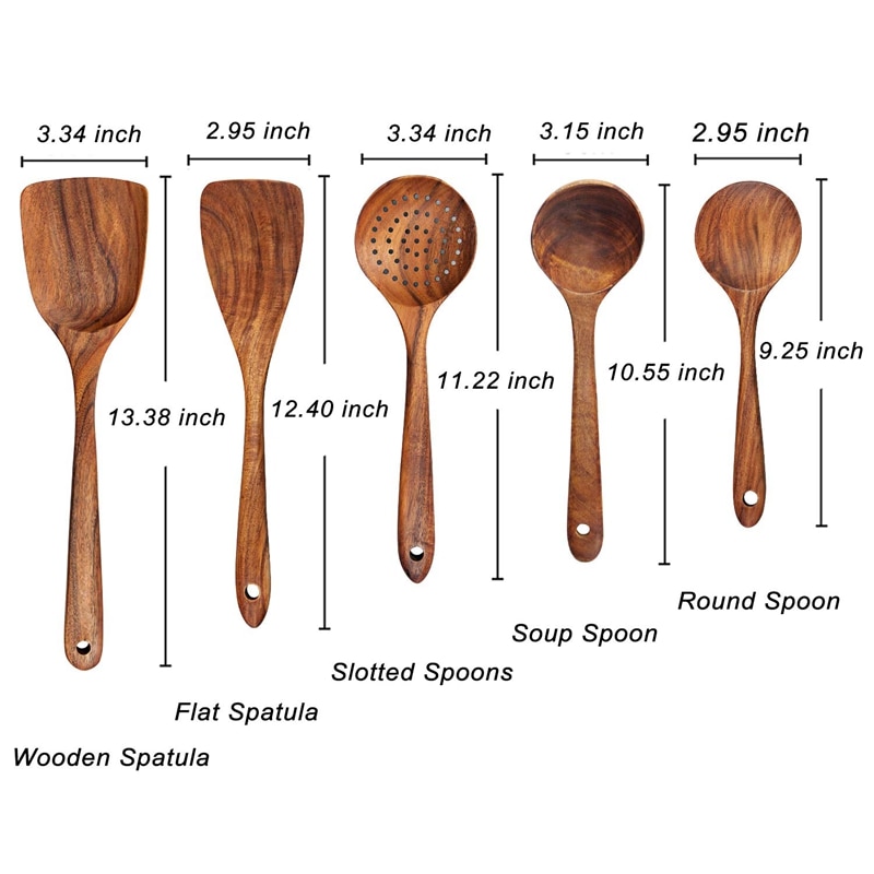 Wooden Kitchen Tools Set (5pcs)