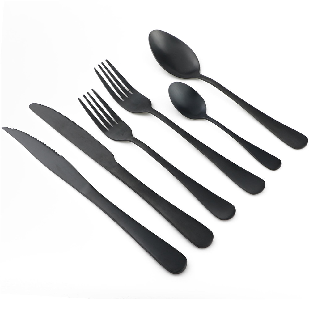Black Cutlery Set Stainless Dinnerware