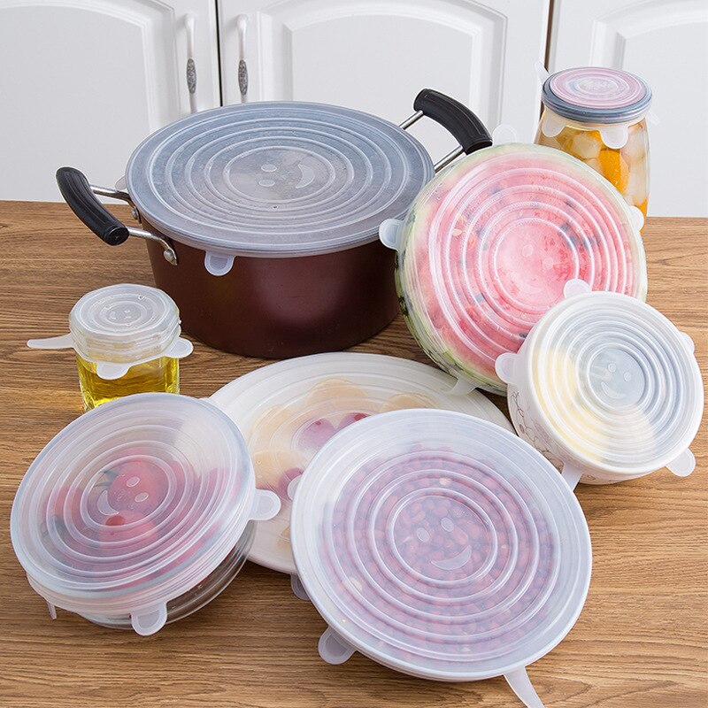 Stretchy Food Lids Silicone Covers Set (6 pcs)